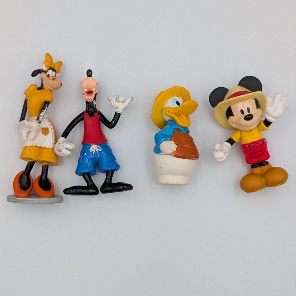 VTG Disney Arco Figure Lot Clarabelle Cow Goofy Donald Duck Mickey Safari 1980s
